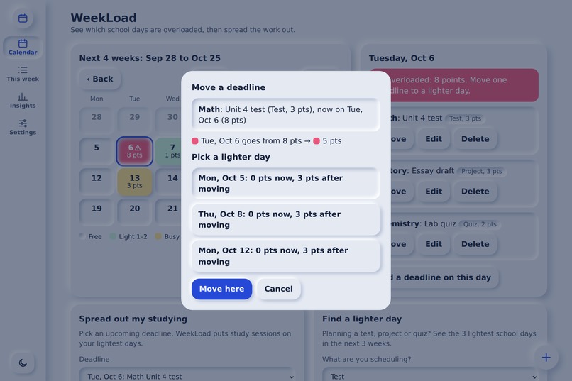 WeekLoad – screenshot 4