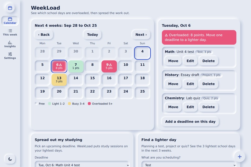 WeekLoad – screenshot 5