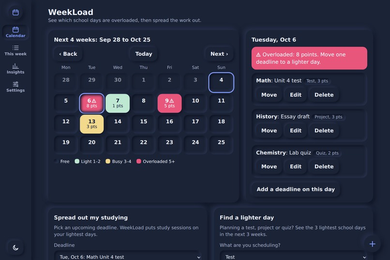 WeekLoad – screenshot 6