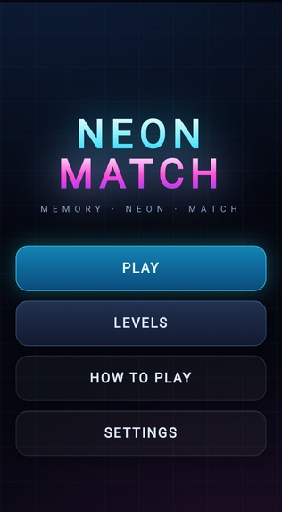 NEON MATCH — Neon Memory Puzzle – screenshot 1