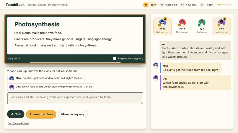 Teachback – screenshot 2