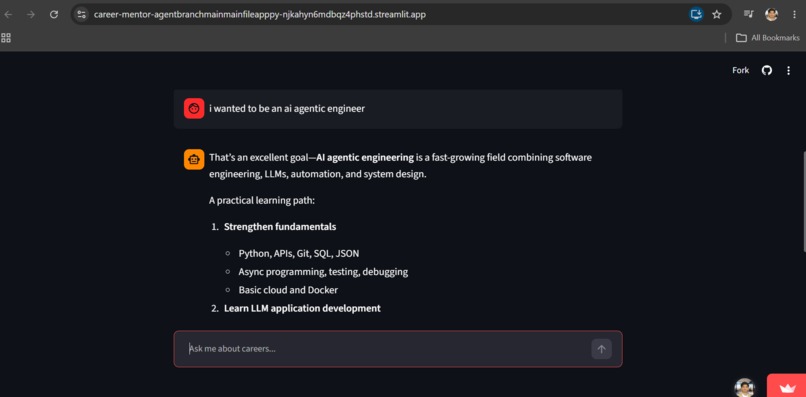 Career Mentor Agent – screenshot 2