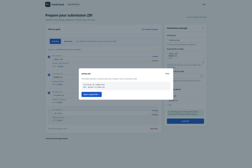 PackCheck – screenshot 2