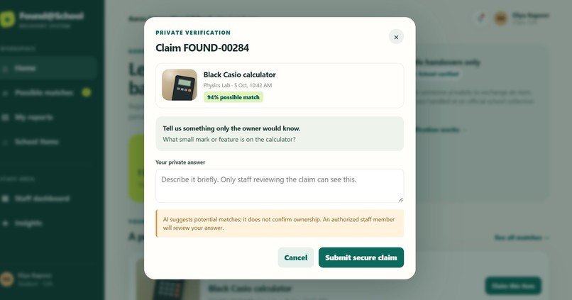 FOUND@SCHOOL – screenshot 1