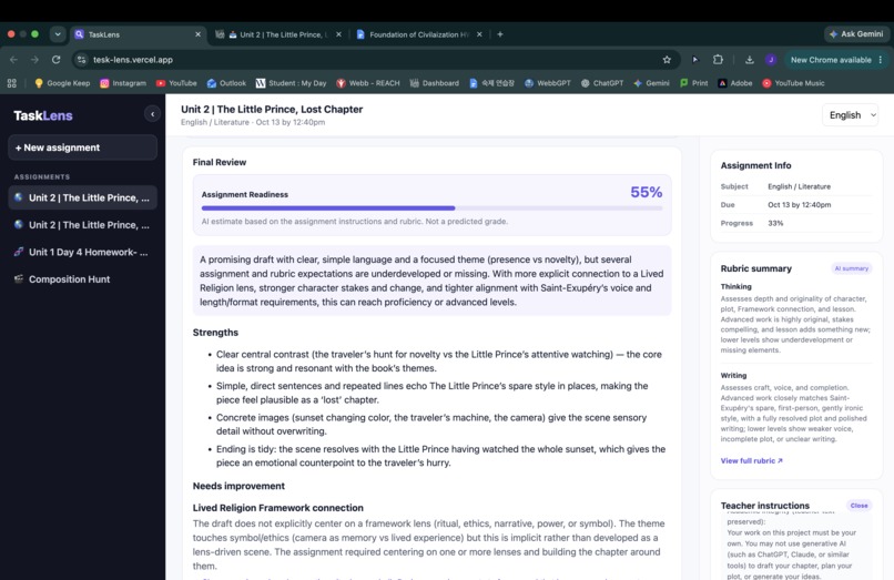 TaskLens – screenshot 2