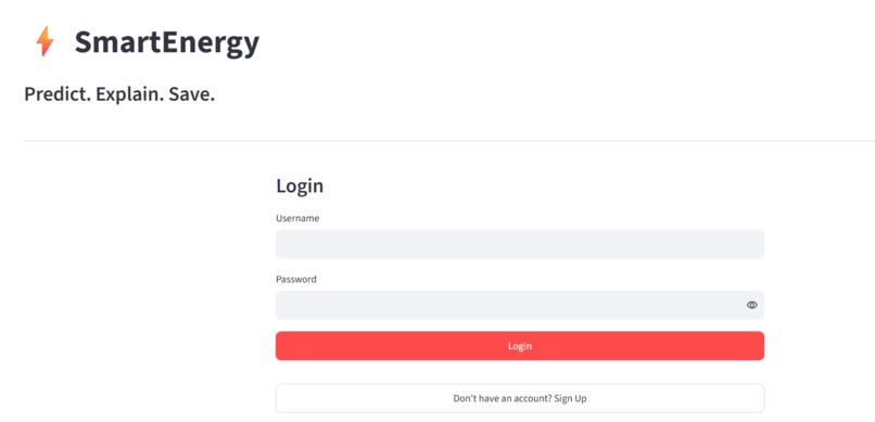 Smart energy consumption prediction & recommendation system  – screenshot 1