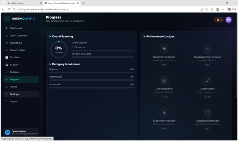 Green Quanta -AI Quantum Learning Platform – screenshot 5