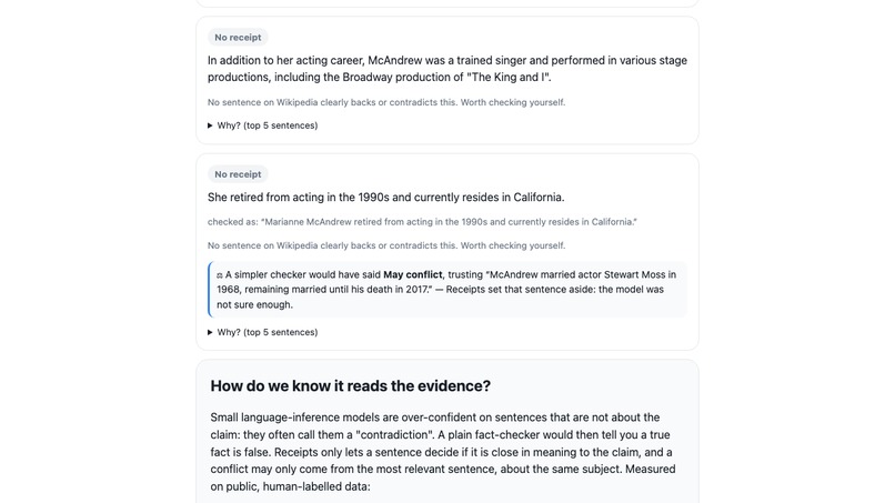 Receipts – screenshot 2