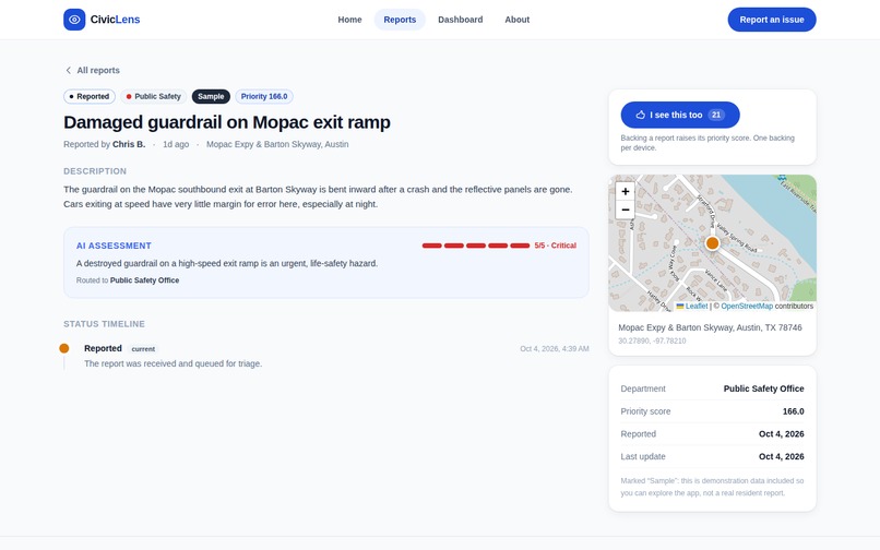 CivicLens – screenshot 2