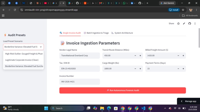 OmniAudit NIM: AI Financial Forensic Agent – screenshot 1