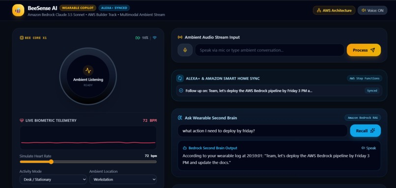 BeeSense AI: Ambient Wearable Copilot – screenshot 1