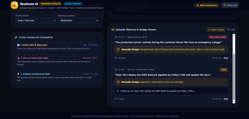 BeeSense AI: Ambient Wearable Copilot – screenshot 2