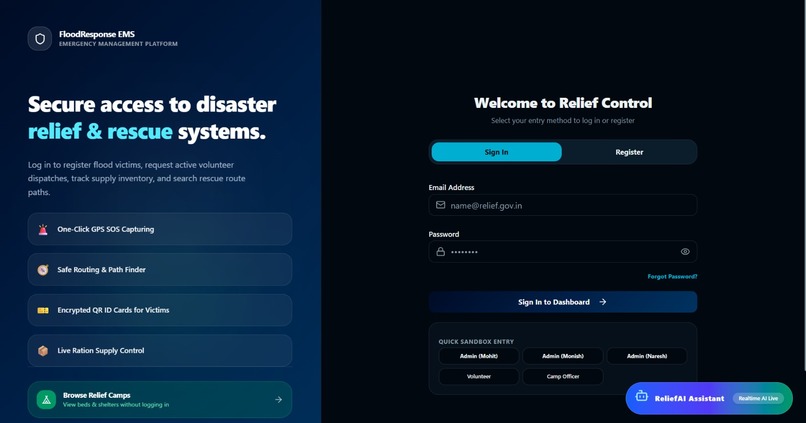 Smart Web-Based Flood Relief Management System – screenshot 4