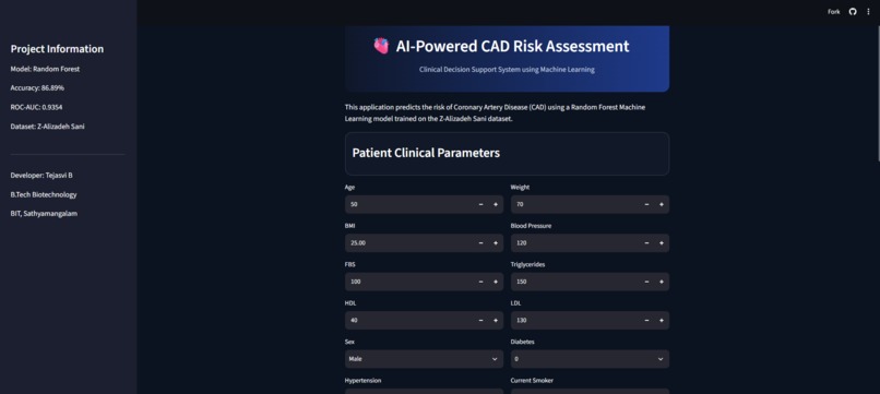 Nexora: AI-Powered CAD Risk Assessment System – screenshot 1