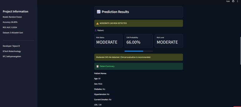 Nexora: AI-Powered CAD Risk Assessment System – screenshot 2