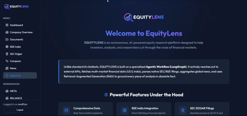 EquAiLens: Equity Research Agent – screenshot 1