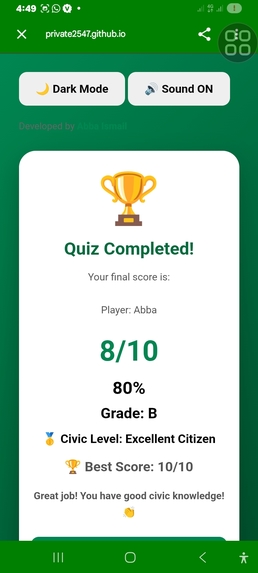 Civics Quiz Game – screenshot 1