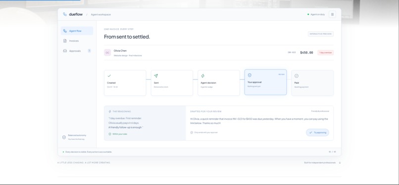 DueFlow AI — Autonomous Accounts Receivable – screenshot 1
