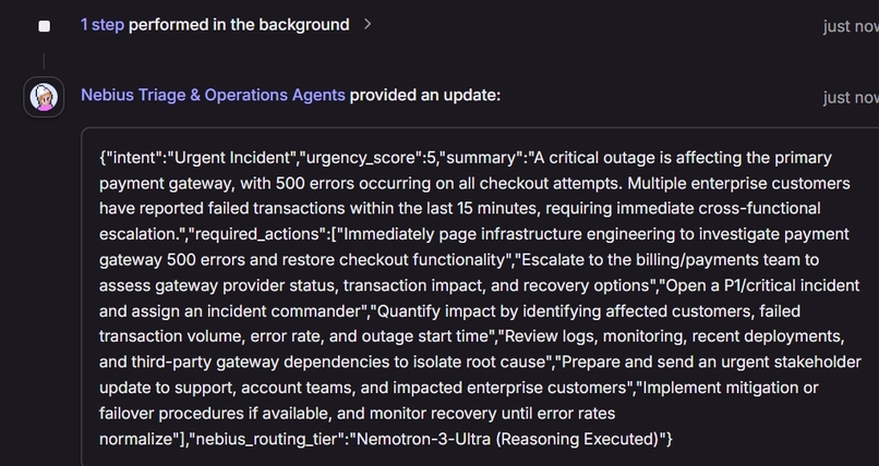 Nebius Triage & Operations Agent – Nemotron Execution Engine – screenshot 2