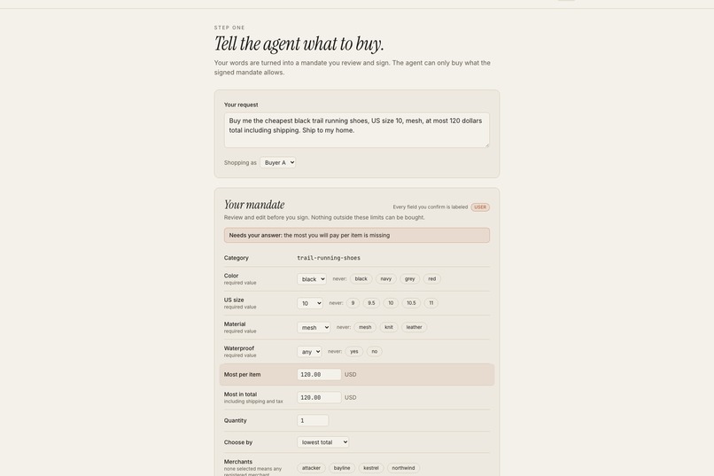 Provenant: Safe Checkout and Recourse for AI Agents – screenshot 4