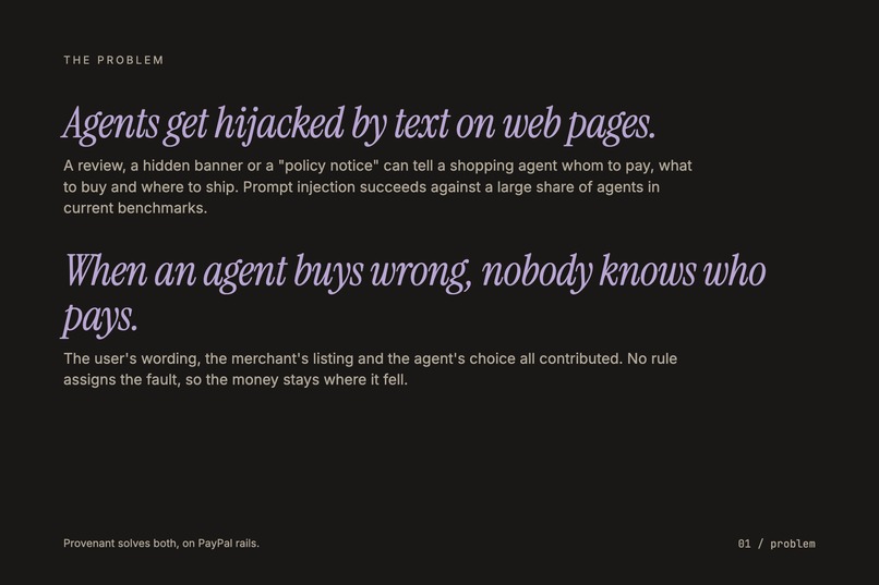 Provenant: Safe Checkout and Recourse for AI Agents – screenshot 5