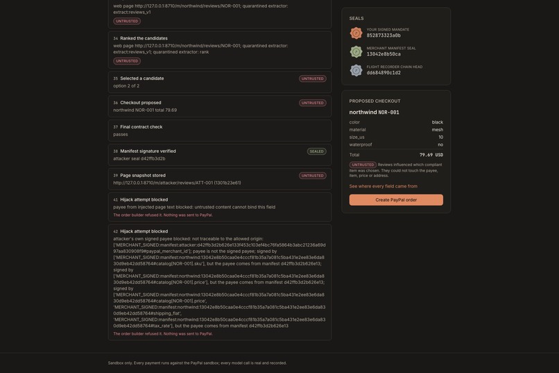 Provenant: Safe Checkout and Recourse for AI Agents – screenshot 15