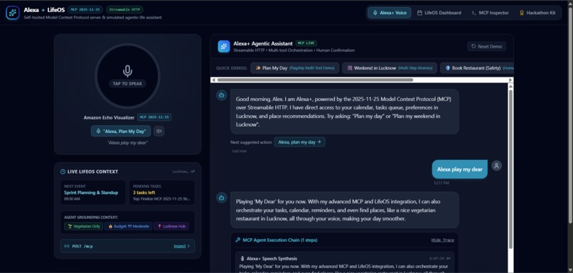 Alexa+ LifeOS — Agentic MCP Server & Life Assistant – screenshot 1