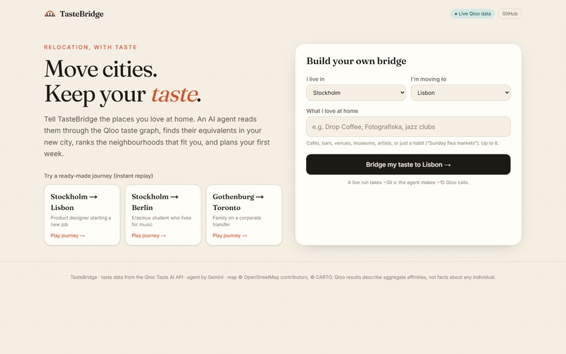TasteBridge – screenshot 1