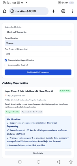 SIWES Placement Evaluator – screenshot 5
