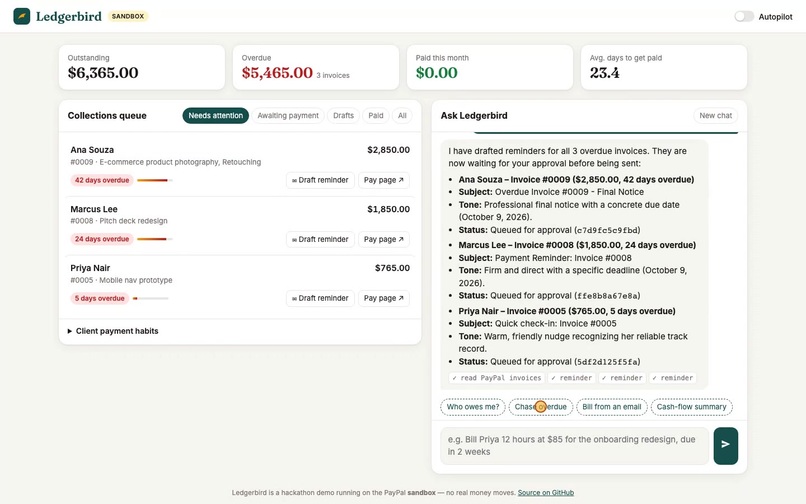 Ledgerbird – screenshot 2