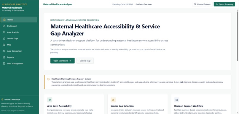 Maternal Healthcare Service Gap Analyzer – screenshot 1