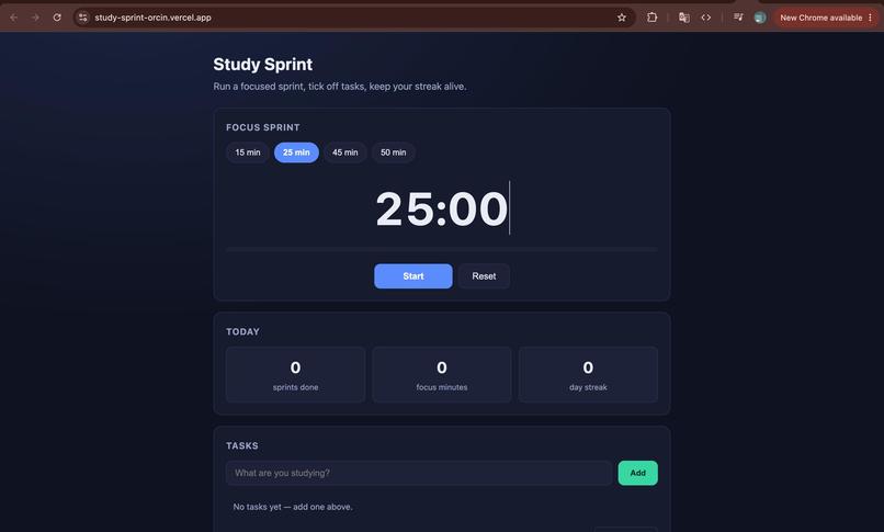 Study Sprint: Offline Study Timer – screenshot 2