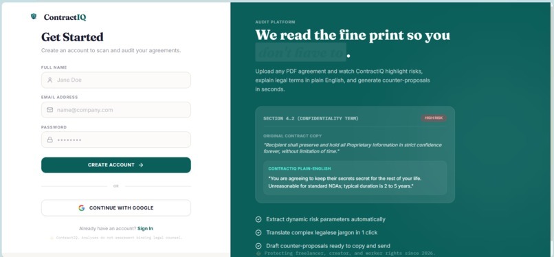 ContractIQ – screenshot 2