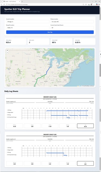 Spotter ELD Trip Planner – screenshot 4