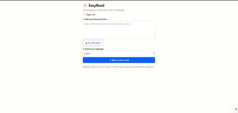 EasyRead – screenshot 1