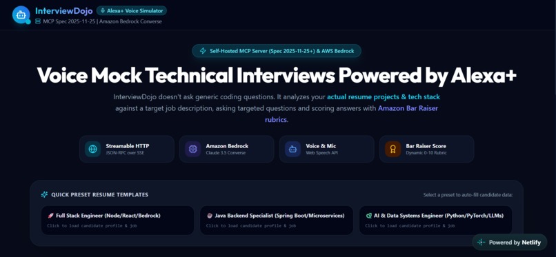 InterviewDojo: Voice Mock Interviews on Alexa+ – screenshot 1