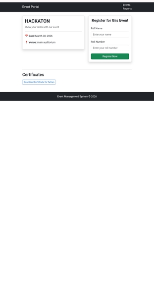 Events and Workshop Management system  – screenshot 1