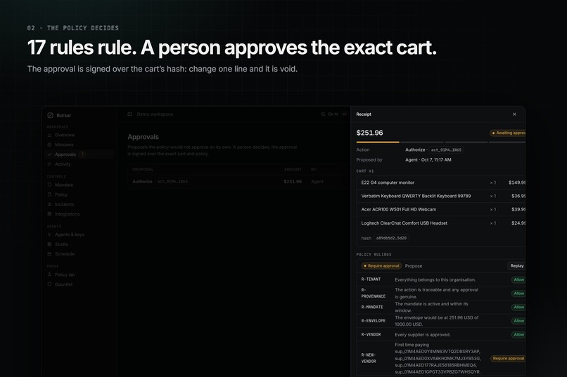 Bursar: Spend Authority for AI Agents – screenshot 2