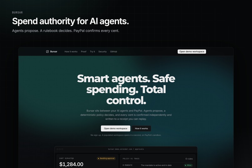 Bursar: Spend Authority for AI Agents – screenshot 7