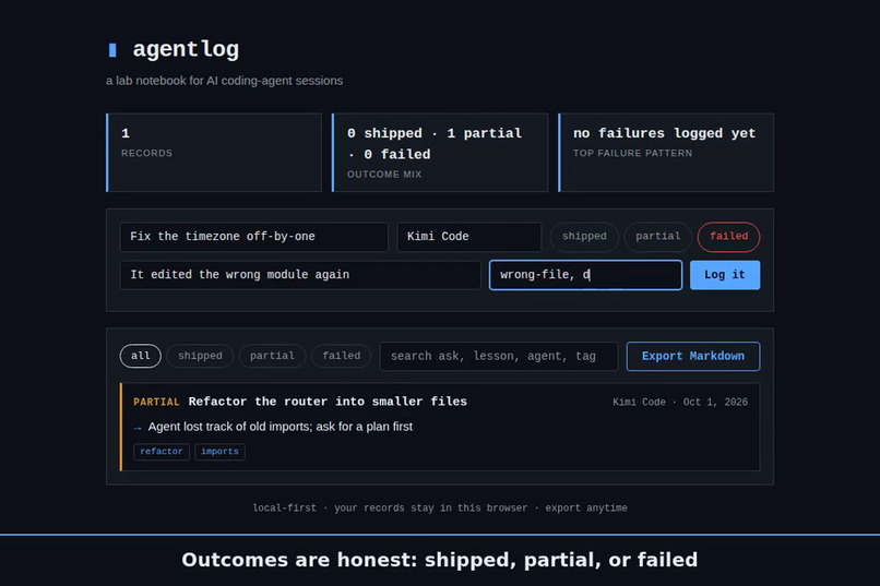 agentlog – screenshot 1