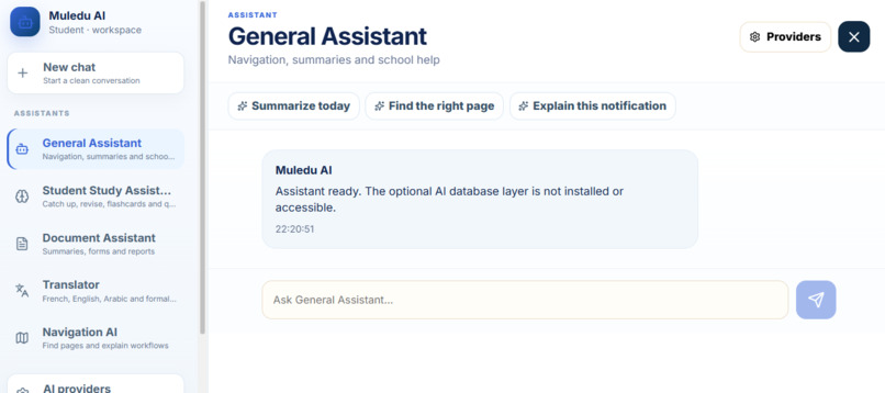 Muledu School Interface – screenshot 1