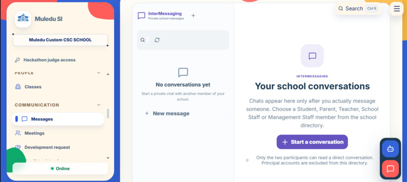 Muledu School Interface – screenshot 2