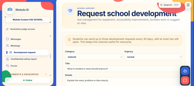 Muledu School Interface – screenshot 5