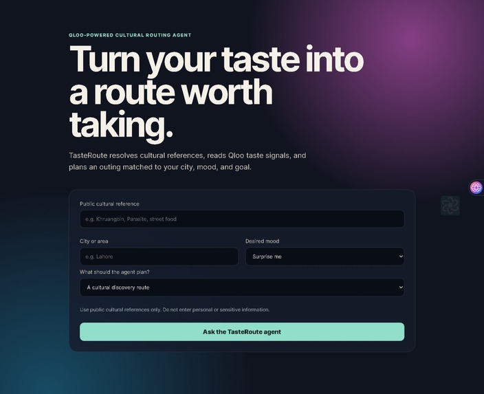 TasteRoute: Agentic Cultural Routing – screenshot 1