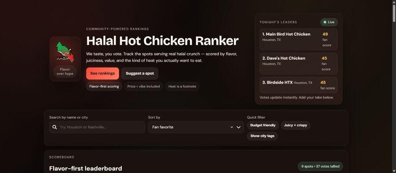 Halal Hot Chicken Ranker – screenshot 1