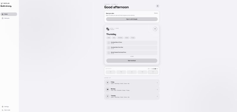 RepPlan – AI-Powered Workout & Fitness Planner – screenshot 2