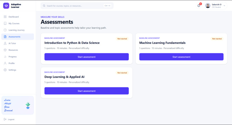 AI Adaptive Learning Journey Generator – screenshot 1