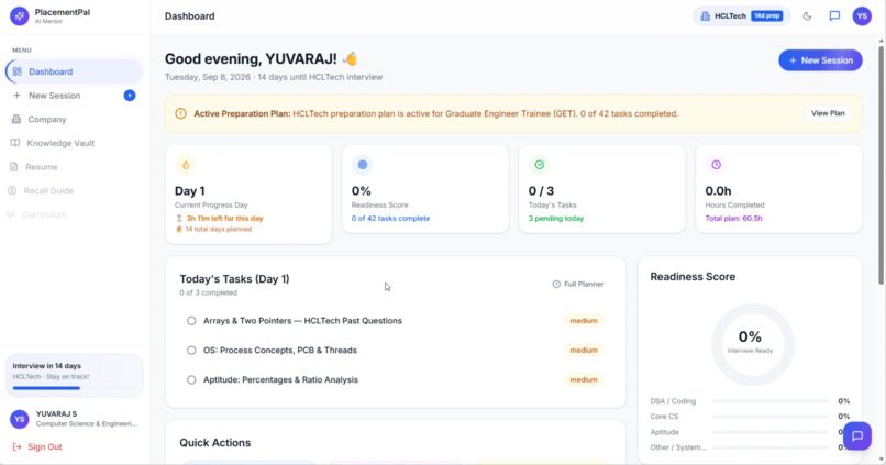 AI-powered placement preparation platform - PlacementPal  – screenshot 1