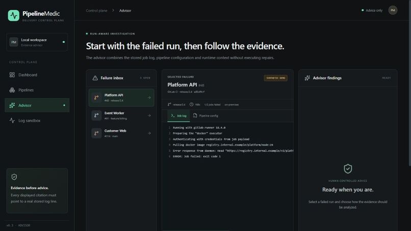 PipelineMedic — Diagnose CI/CD Failure – screenshot 2
