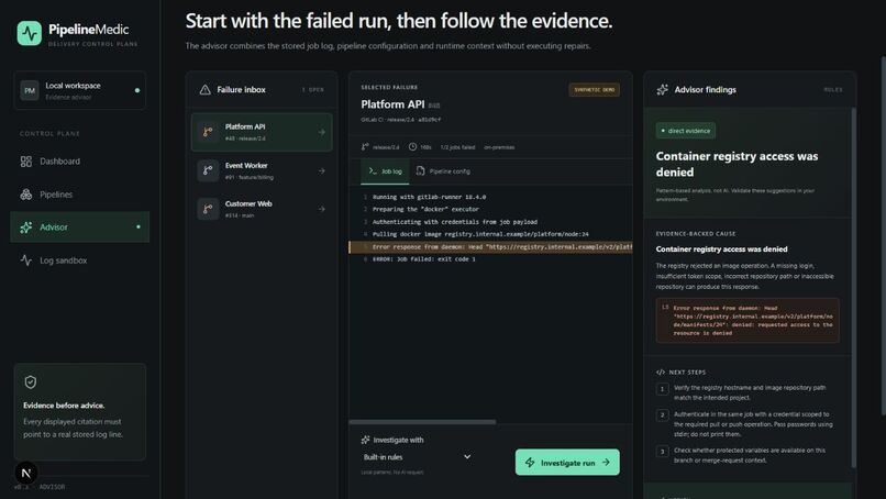PipelineMedic — Diagnose CI/CD Failure – screenshot 13